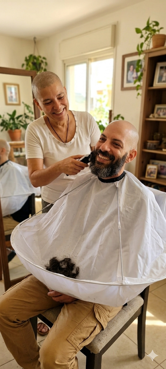 גלימת תספורת לאיסוף השיער שניגזר