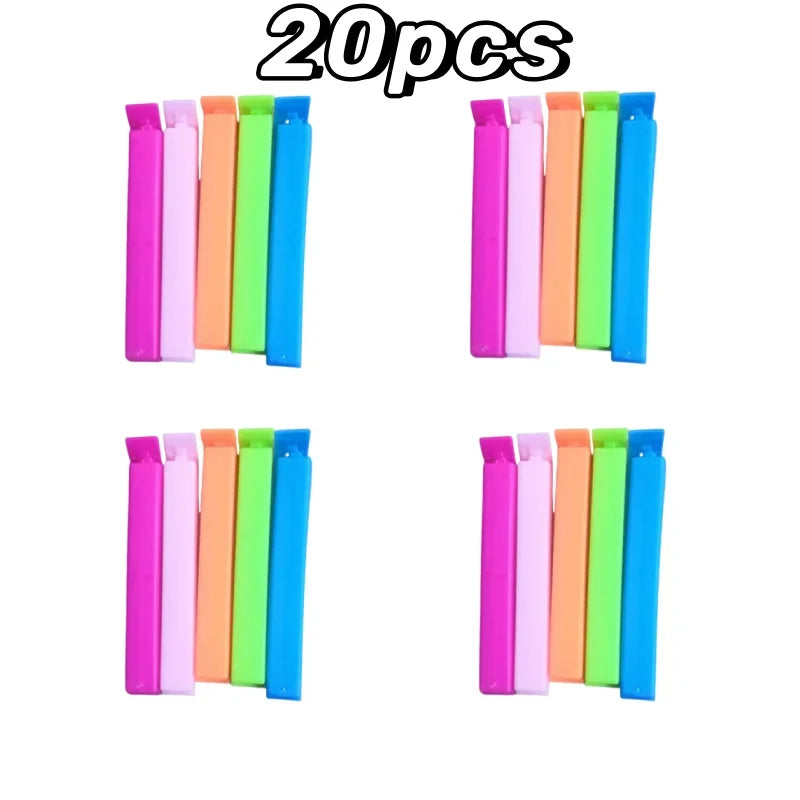 5-20pcs Colorful Sealing Clips Moisture-Proof Fresh-Keeping Snack Bag Sealer Clamp for Plastic Bags Reusable Kitchen Accessory