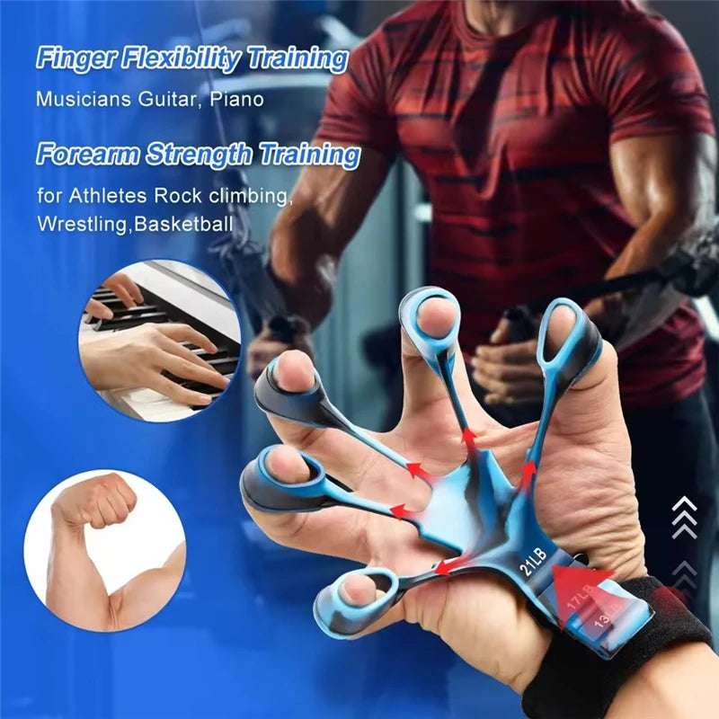 Finger Trainer Five Finger Rehabilitation Device Wrist Hand Grip Extender Therapy Tool Silicone Grip  Enhancer forearm exerciser