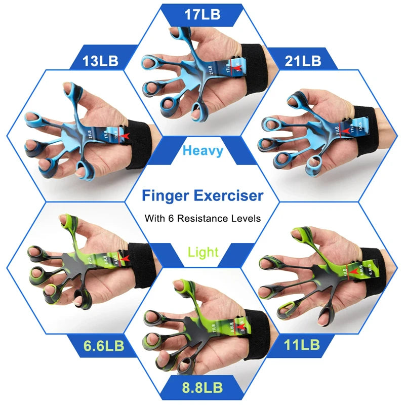 Finger Trainer Five Finger Rehabilitation Device Wrist Hand Grip Extender Therapy Tool Silicone Grip  Enhancer forearm exerciser