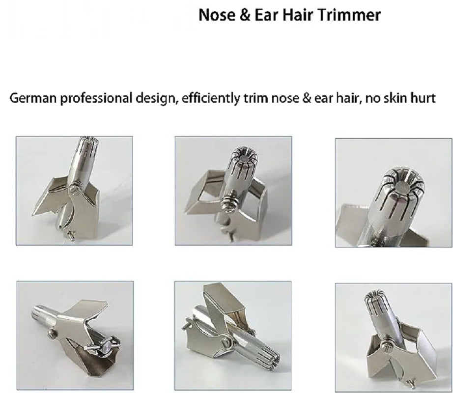 Manual Nose Hair Trimmer for Men, Stainless Steel, Waterproof, No Battery Needed with Cleaning Brush Painless Hair removal