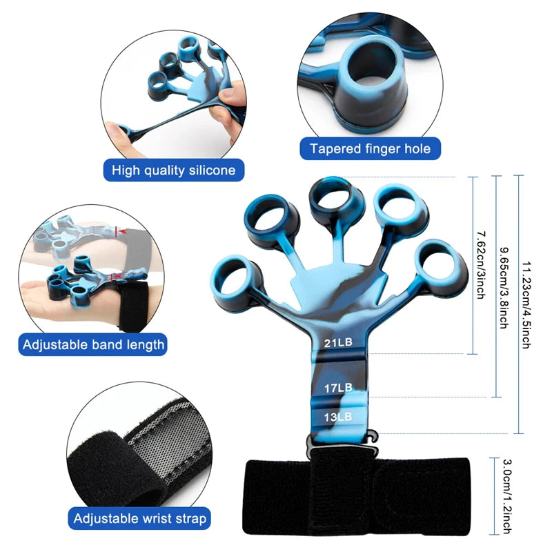 Finger Trainer Five Finger Rehabilitation Device Wrist Hand Grip Extender Therapy Tool Silicone Grip  Enhancer forearm exerciser